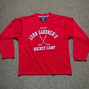 BAUER TEAM Hockey Jersey Men S Red John Gardners Hockey Camp Mesh Sportswear